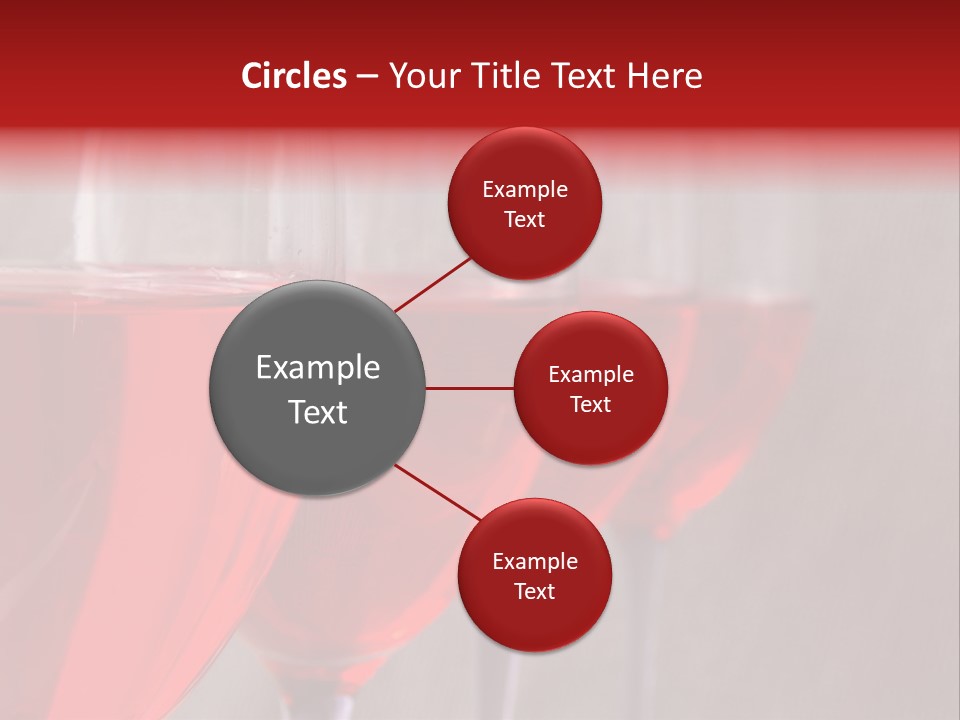 Four Glasses Of Red Wine On Neutral Textured Background PowerPoint Template