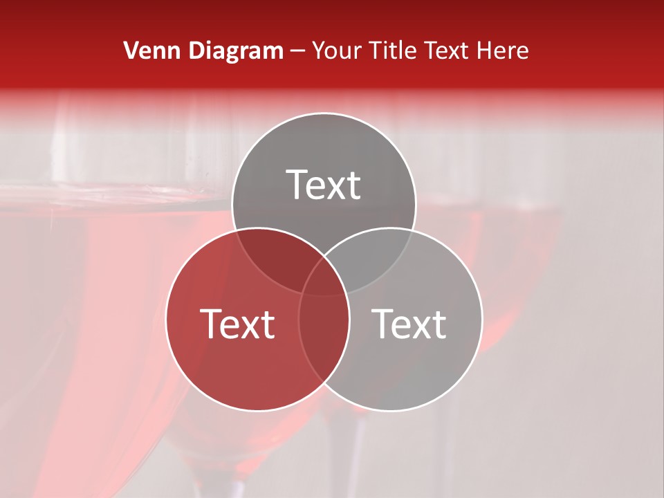 Four Glasses Of Red Wine On Neutral Textured Background PowerPoint Template