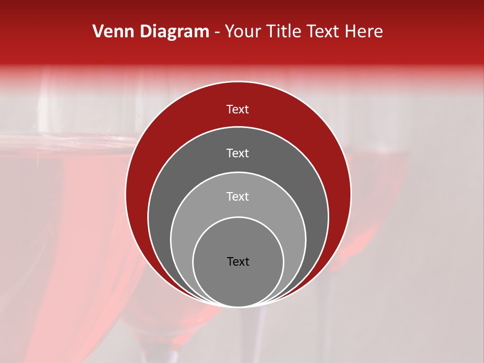 Four Glasses Of Red Wine On Neutral Textured Background PowerPoint Template