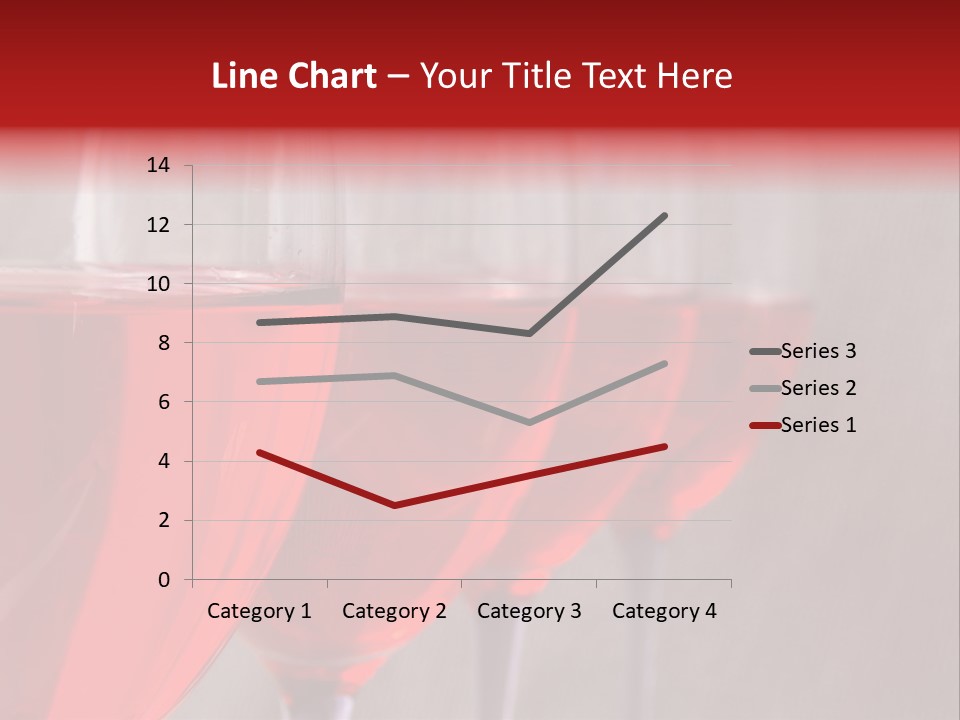 Four Glasses Of Red Wine On Neutral Textured Background PowerPoint Template