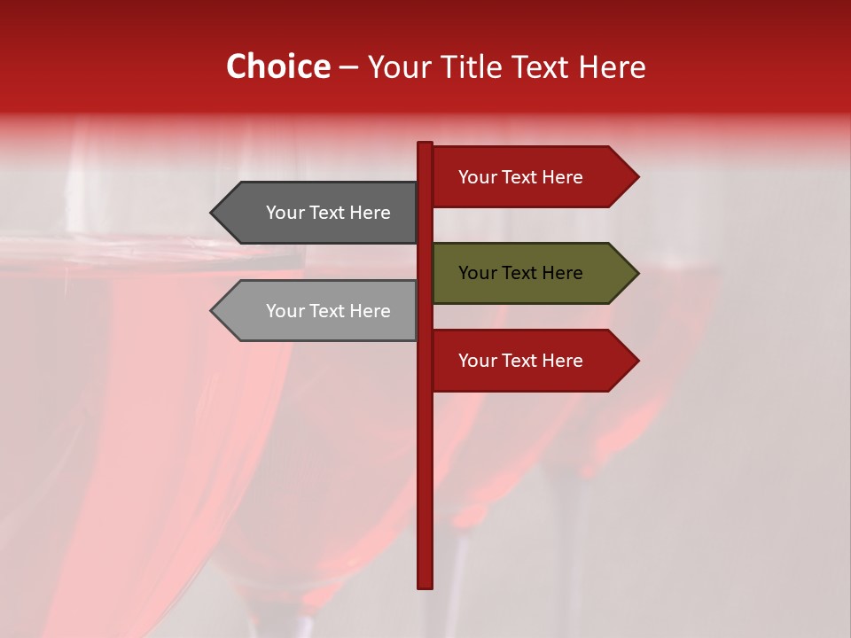 Four Glasses Of Red Wine On Neutral Textured Background PowerPoint Template