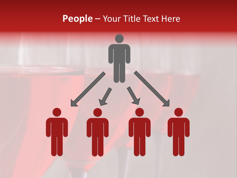 Four Glasses Of Red Wine On Neutral Textured Background PowerPoint Template