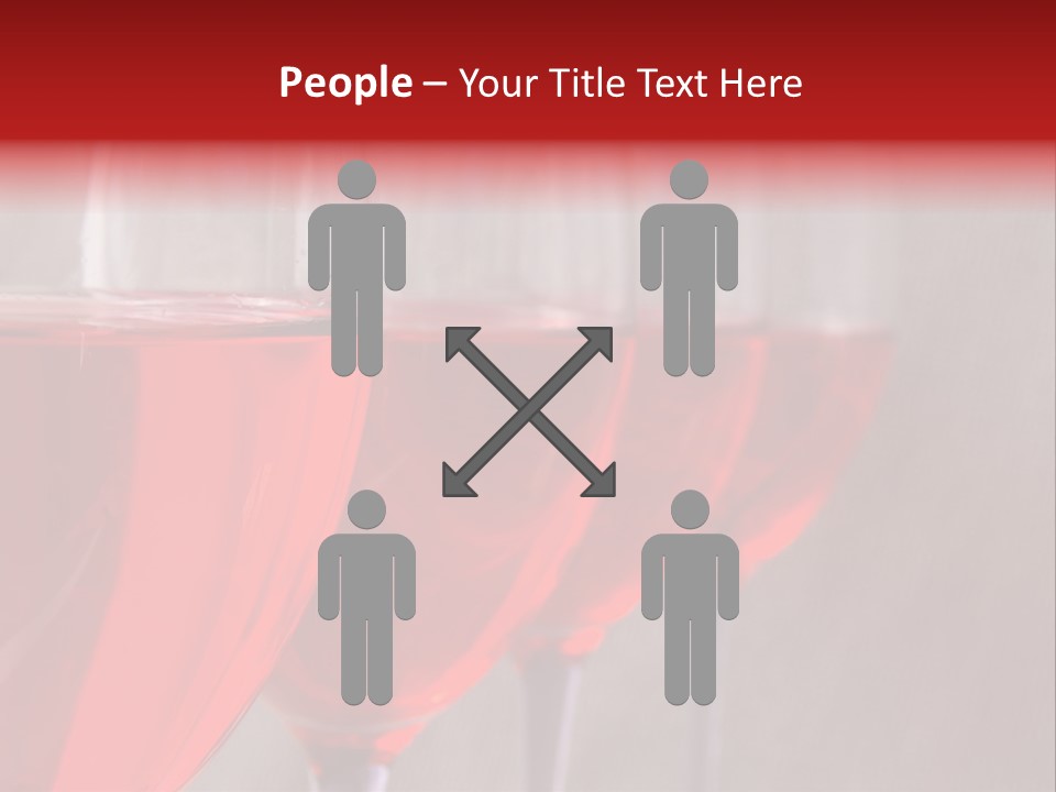 Four Glasses Of Red Wine On Neutral Textured Background PowerPoint Template