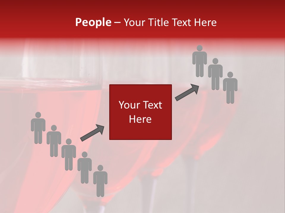 Four Glasses Of Red Wine On Neutral Textured Background PowerPoint Template