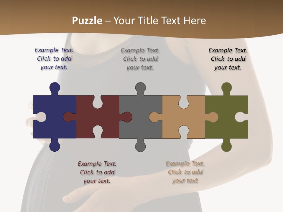 Portrait Of Caucasion Mid-Adult Pregnant Woman With Hands On Belly Holding An Apple. PowerPoint Template