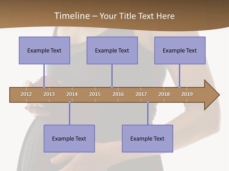 Portrait Of Caucasion Mid-Adult Pregnant Woman With Hands On Belly Holding An Apple. PowerPoint Template