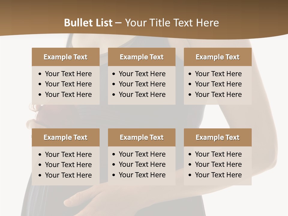 Portrait Of Caucasion Mid-Adult Pregnant Woman With Hands On Belly Holding An Apple. PowerPoint Template