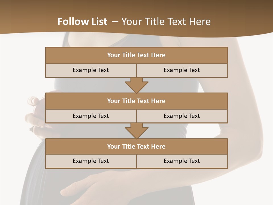 Portrait Of Caucasion Mid-Adult Pregnant Woman With Hands On Belly Holding An Apple. PowerPoint Template