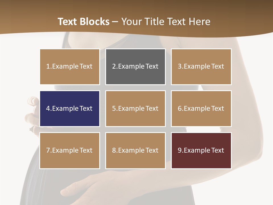 Portrait Of Caucasion Mid-Adult Pregnant Woman With Hands On Belly Holding An Apple. PowerPoint Template