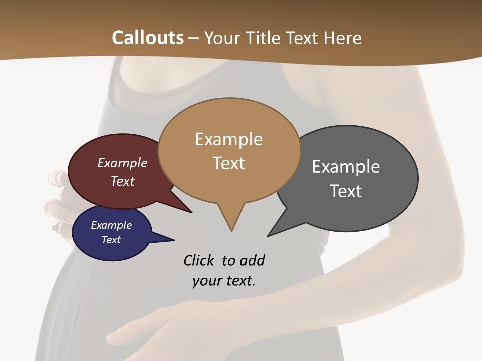 Portrait Of Caucasion Mid-Adult Pregnant Woman With Hands On Belly Holding An Apple. PowerPoint Template