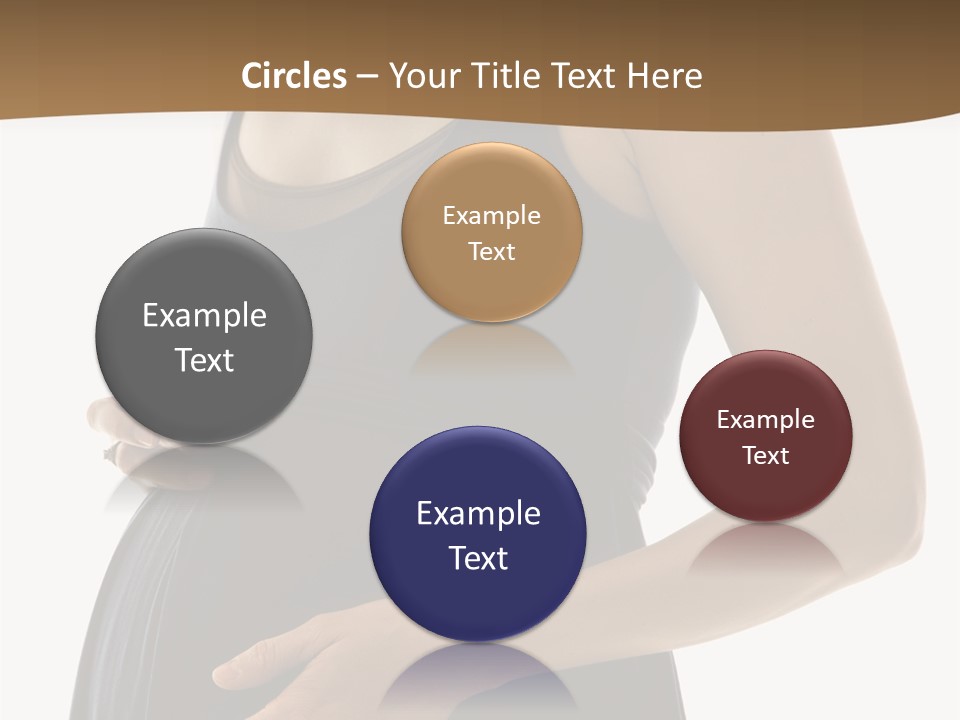 Portrait Of Caucasion Mid-Adult Pregnant Woman With Hands On Belly Holding An Apple. PowerPoint Template