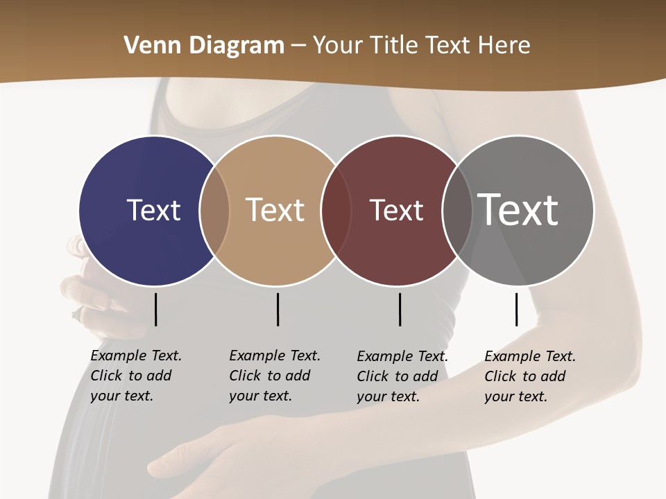 Portrait Of Caucasion Mid-Adult Pregnant Woman With Hands On Belly Holding An Apple. PowerPoint Template