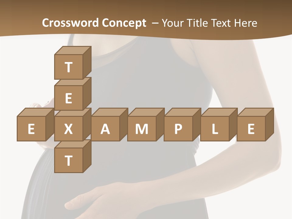 Portrait Of Caucasion Mid-Adult Pregnant Woman With Hands On Belly Holding An Apple. PowerPoint Template