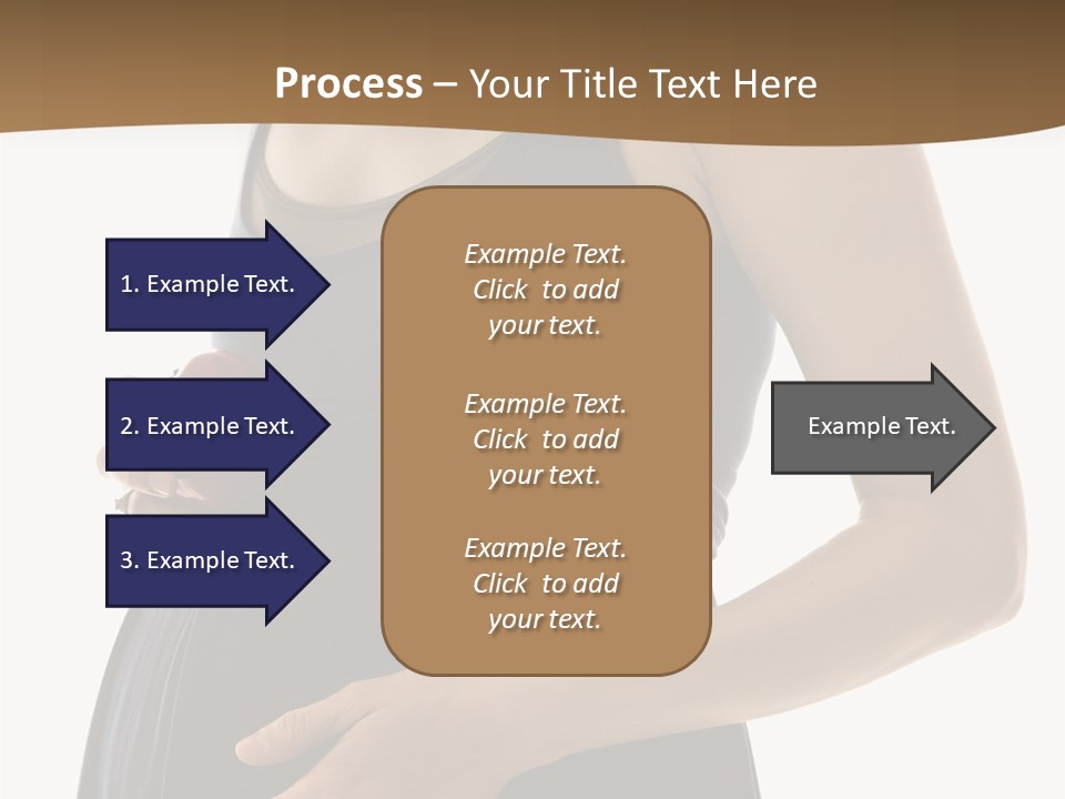 Portrait Of Caucasion Mid-Adult Pregnant Woman With Hands On Belly Holding An Apple. PowerPoint Template