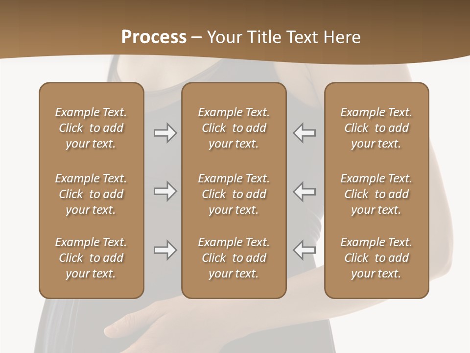 Portrait Of Caucasion Mid-Adult Pregnant Woman With Hands On Belly Holding An Apple. PowerPoint Template