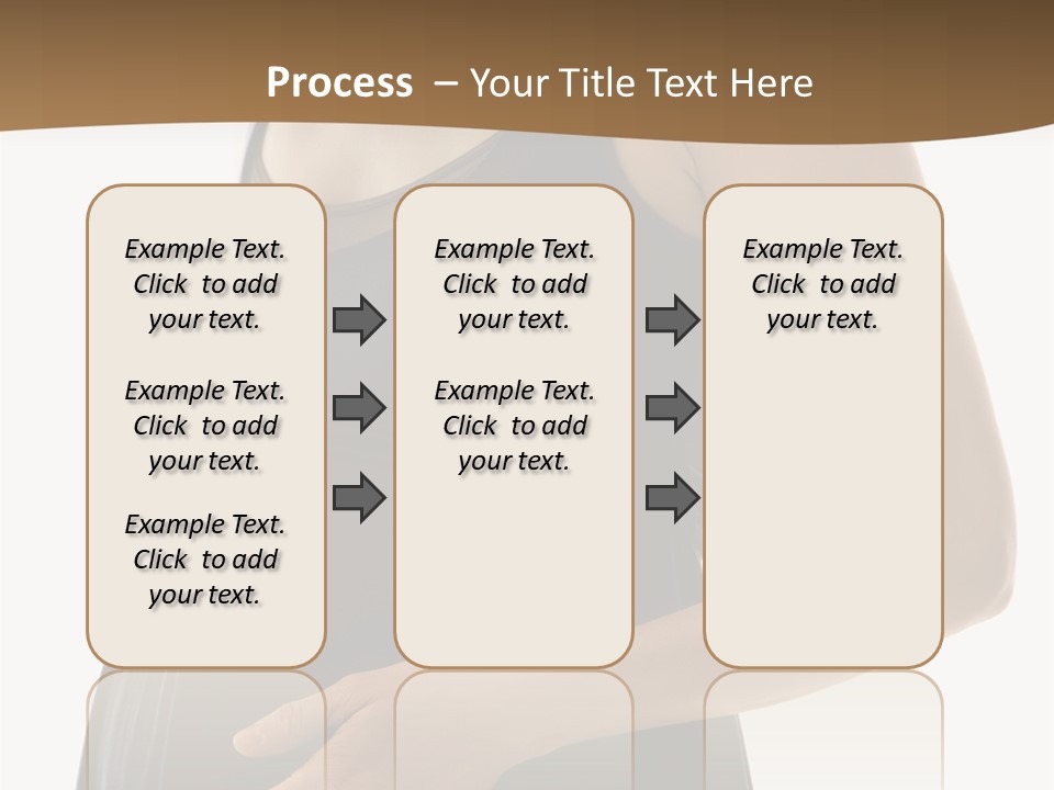 Portrait Of Caucasion Mid-Adult Pregnant Woman With Hands On Belly Holding An Apple. PowerPoint Template
