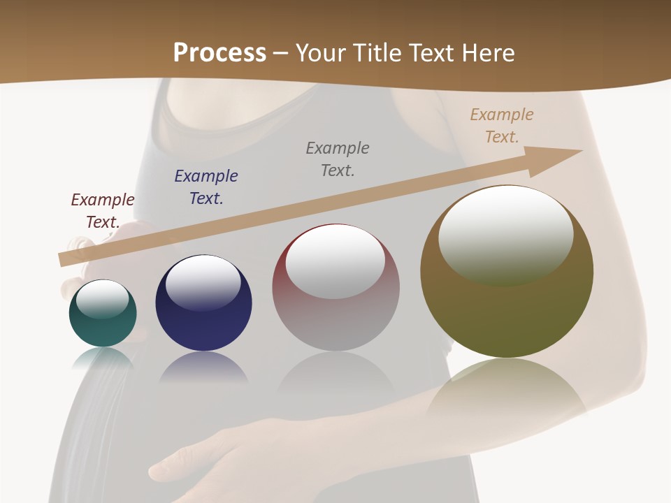 Portrait Of Caucasion Mid-Adult Pregnant Woman With Hands On Belly Holding An Apple. PowerPoint Template