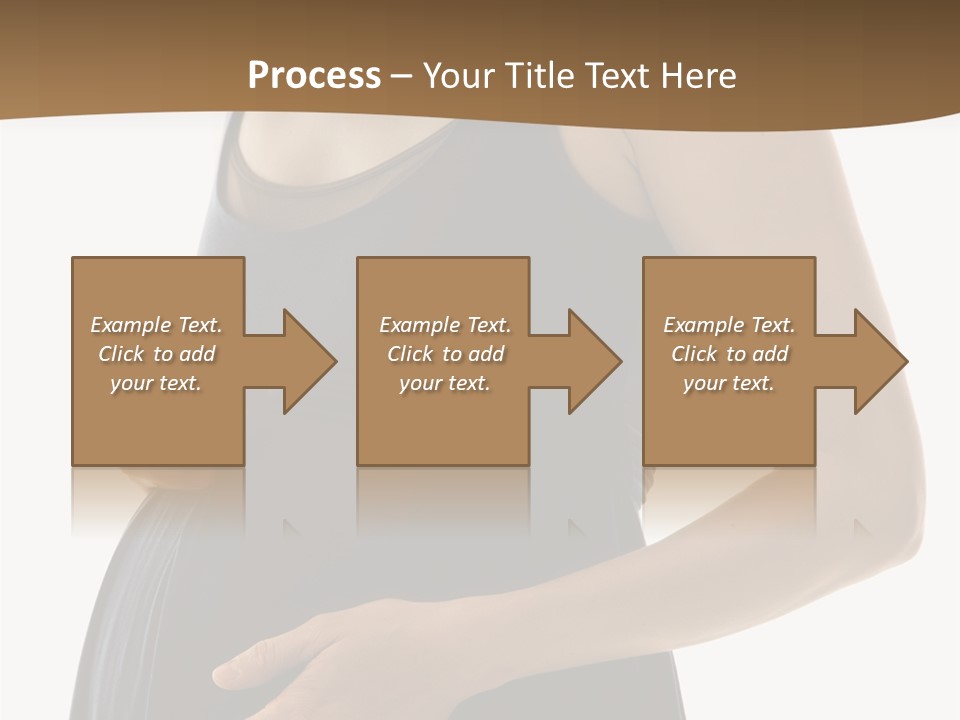 Portrait Of Caucasion Mid-Adult Pregnant Woman With Hands On Belly Holding An Apple. PowerPoint Template