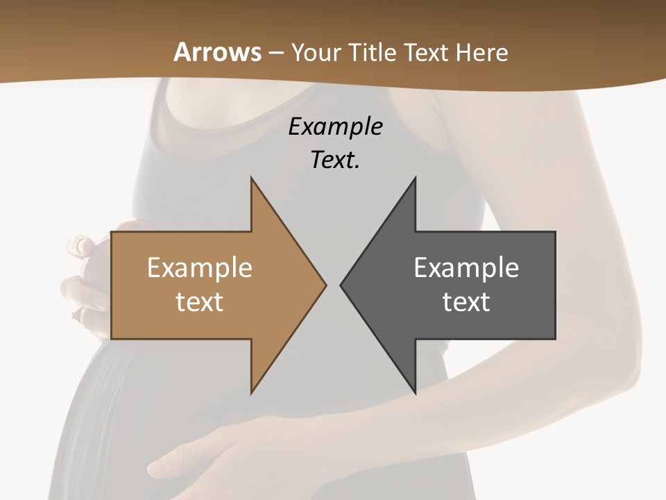 Portrait Of Caucasion Mid-Adult Pregnant Woman With Hands On Belly Holding An Apple. PowerPoint Template