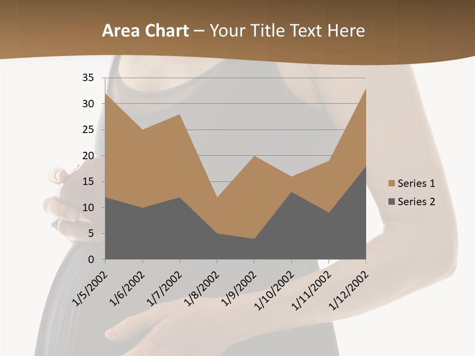 Portrait Of Caucasion Mid-Adult Pregnant Woman With Hands On Belly Holding An Apple. PowerPoint Template