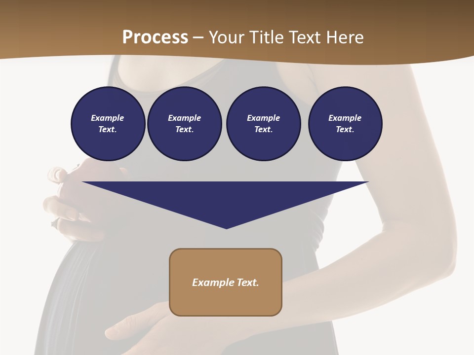 Portrait Of Caucasion Mid-Adult Pregnant Woman With Hands On Belly Holding An Apple. PowerPoint Template