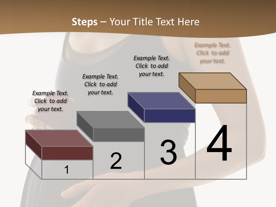 Portrait Of Caucasion Mid-Adult Pregnant Woman With Hands On Belly Holding An Apple. PowerPoint Template