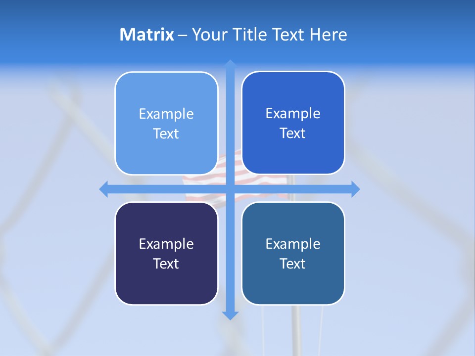 American Flag Behind A Chain Link Fence. PowerPoint Template
