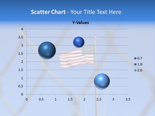 American Flag Behind A Chain Link Fence. PowerPoint Template