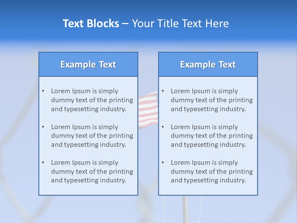 American Flag Behind A Chain Link Fence. PowerPoint Template