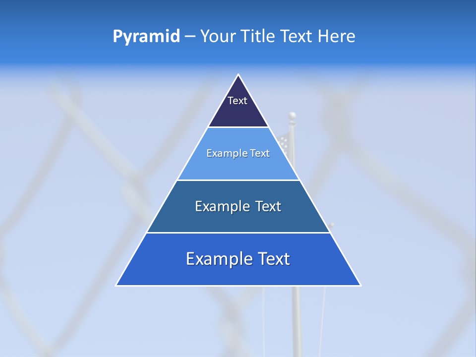 American Flag Behind A Chain Link Fence. PowerPoint Template