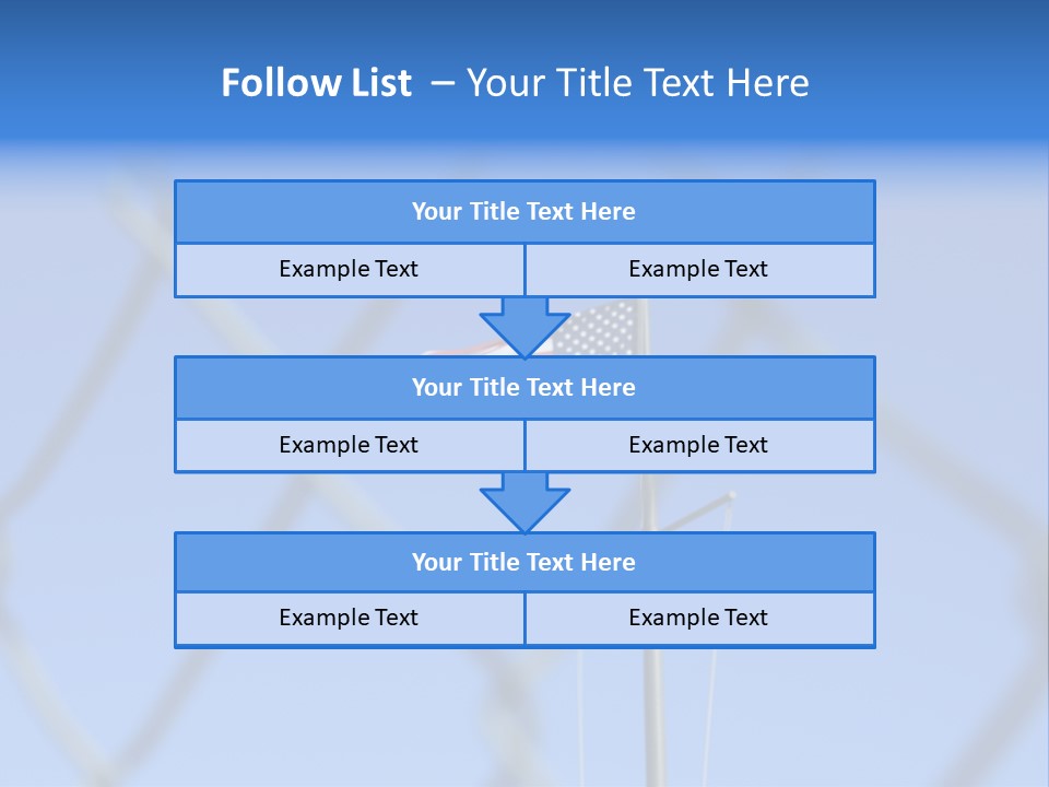 American Flag Behind A Chain Link Fence. PowerPoint Template