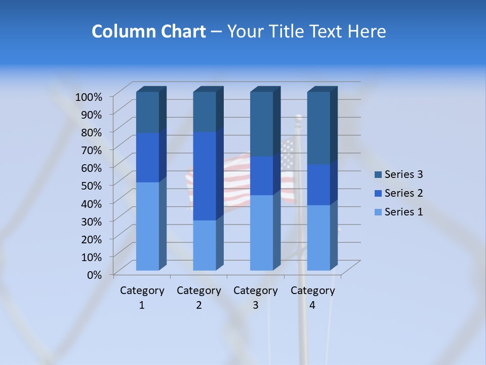American Flag Behind A Chain Link Fence. PowerPoint Template