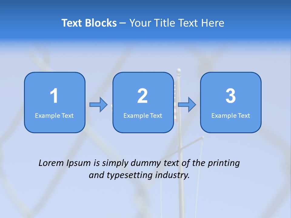 American Flag Behind A Chain Link Fence. PowerPoint Template