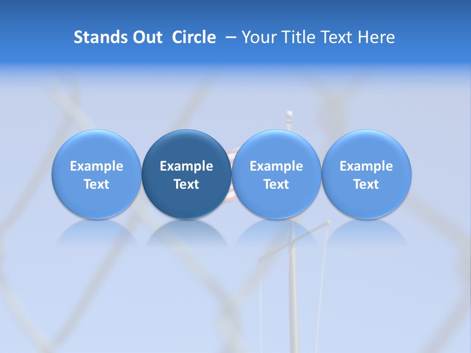 American Flag Behind A Chain Link Fence. PowerPoint Template