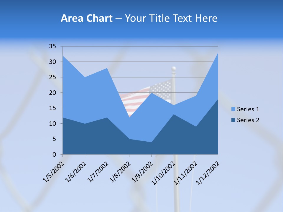 American Flag Behind A Chain Link Fence. PowerPoint Template