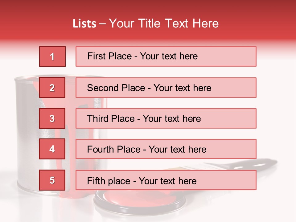 A Red Paint Can With A Brush Next To It PowerPoint Template