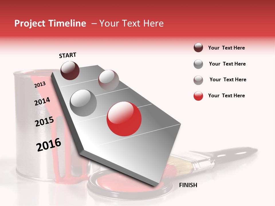 A Red Paint Can With A Brush Next To It PowerPoint Template