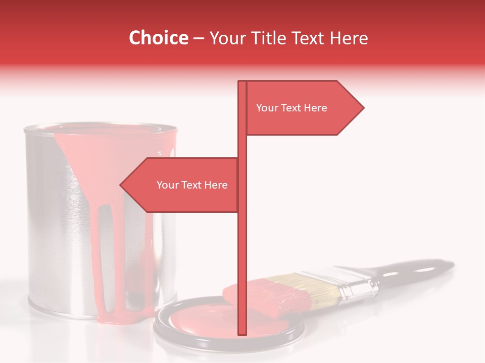 A Red Paint Can With A Brush Next To It PowerPoint Template