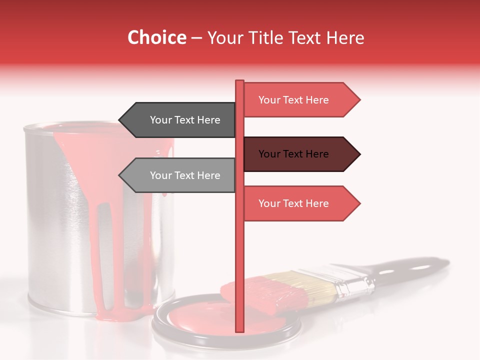 A Red Paint Can With A Brush Next To It PowerPoint Template