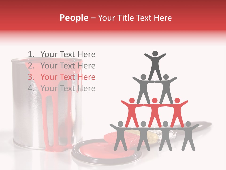 A Red Paint Can With A Brush Next To It PowerPoint Template