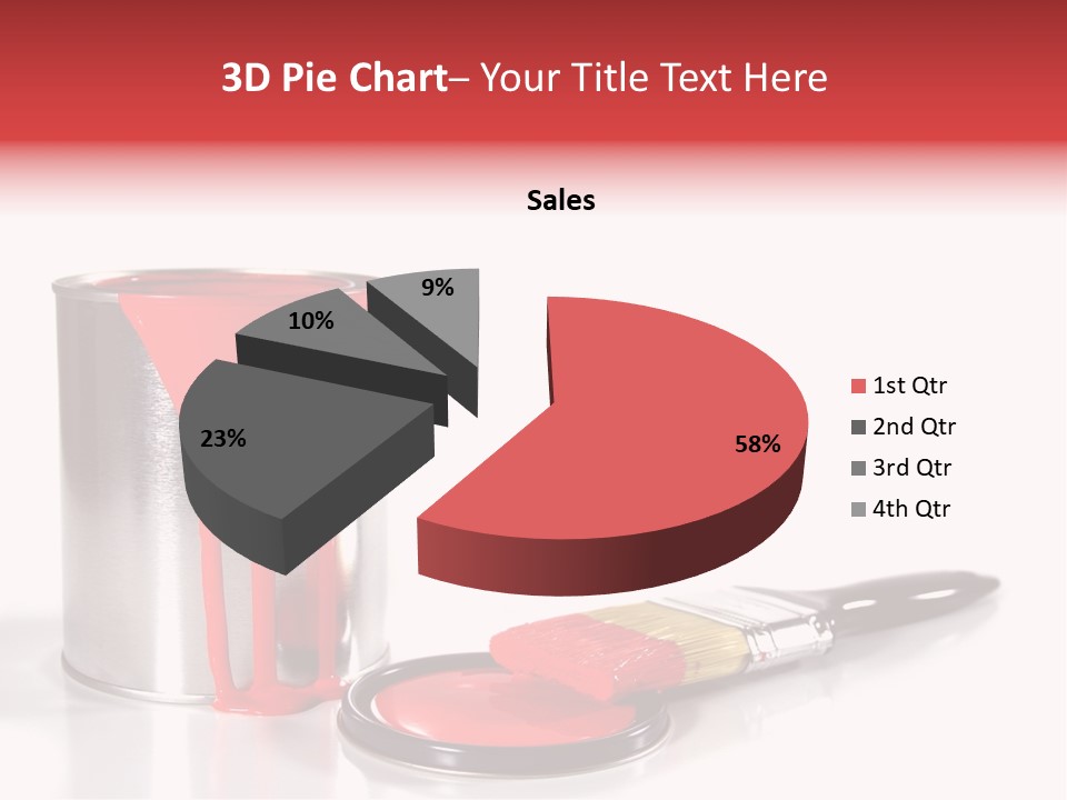 A Red Paint Can With A Brush Next To It PowerPoint Template