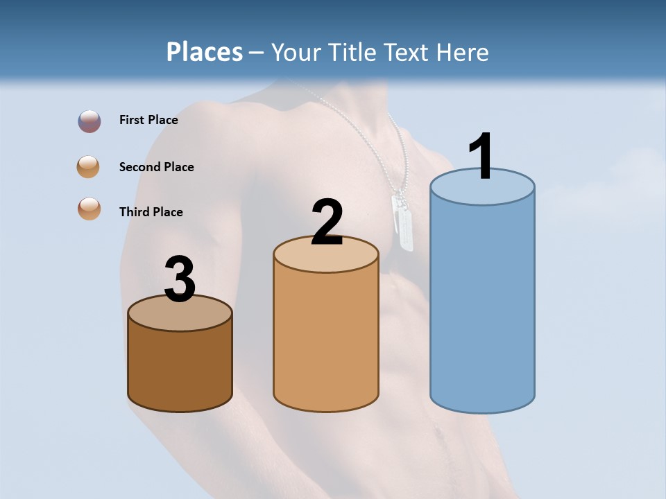 A Man With No Shirt Standing In Front Of A Blue Sky PowerPoint Template