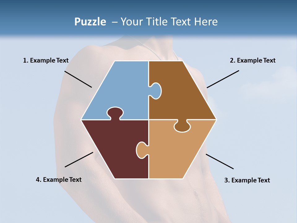 A Man With No Shirt Standing In Front Of A Blue Sky PowerPoint Template