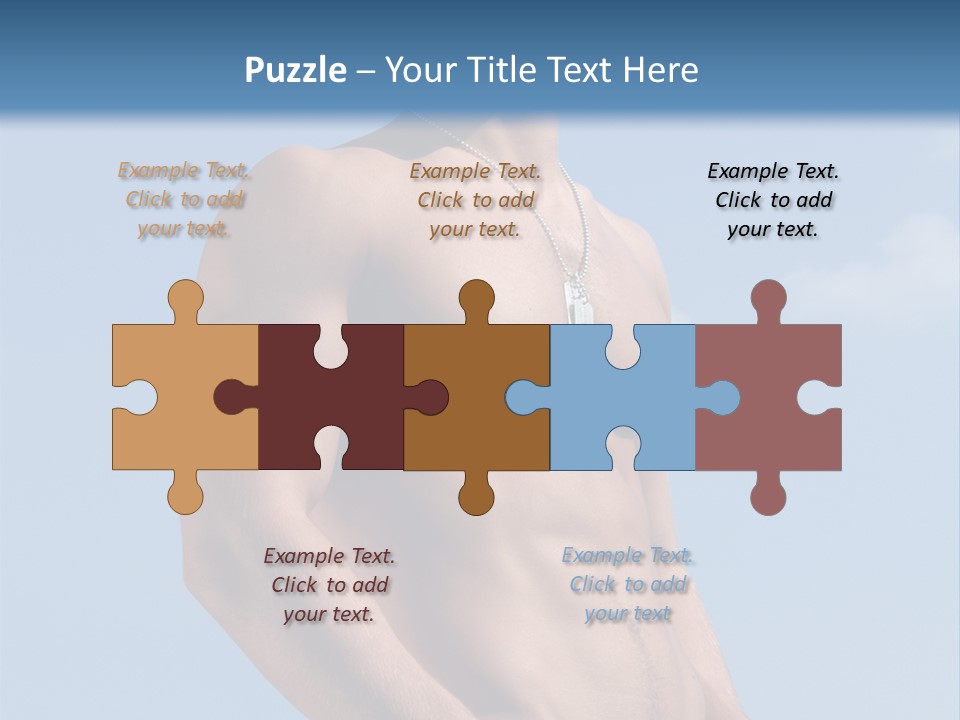 A Man With No Shirt Standing In Front Of A Blue Sky PowerPoint Template