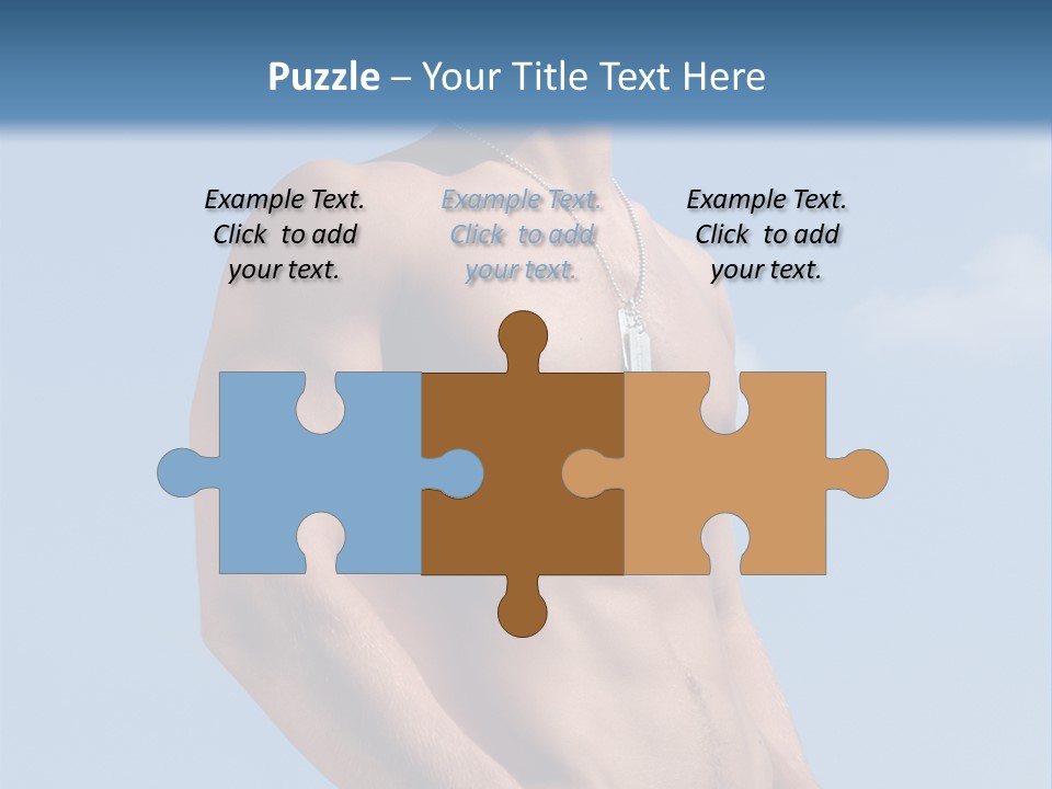 A Man With No Shirt Standing In Front Of A Blue Sky PowerPoint Template