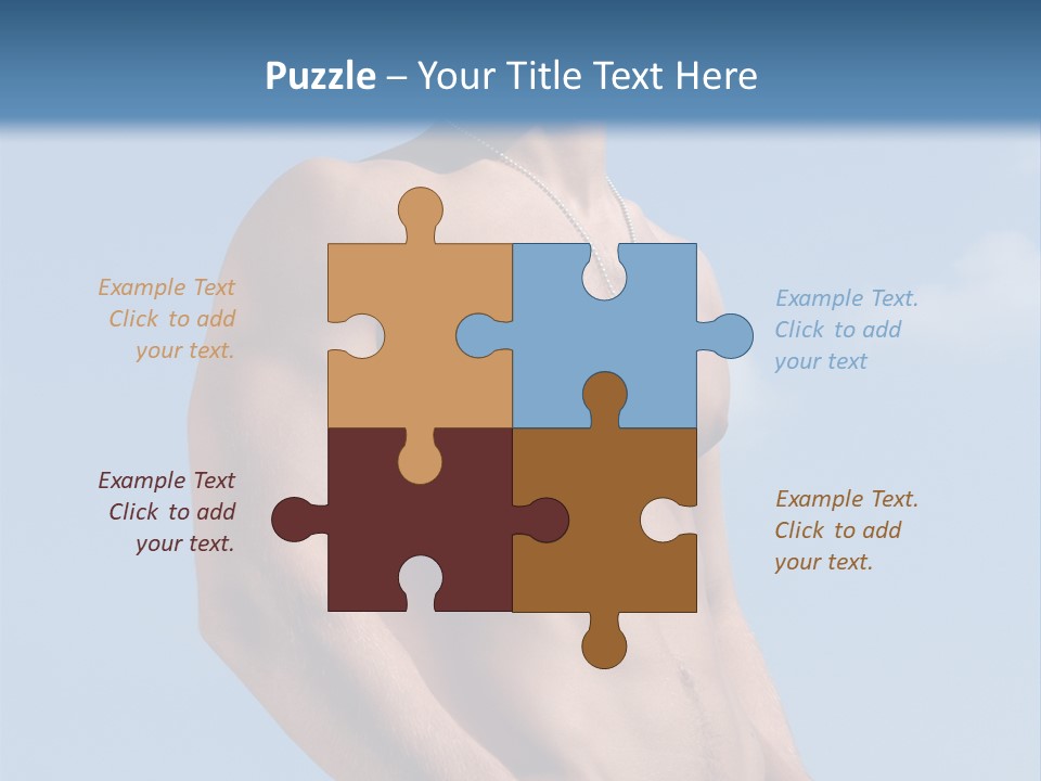 A Man With No Shirt Standing In Front Of A Blue Sky PowerPoint Template