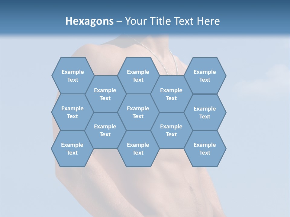 A Man With No Shirt Standing In Front Of A Blue Sky PowerPoint Template