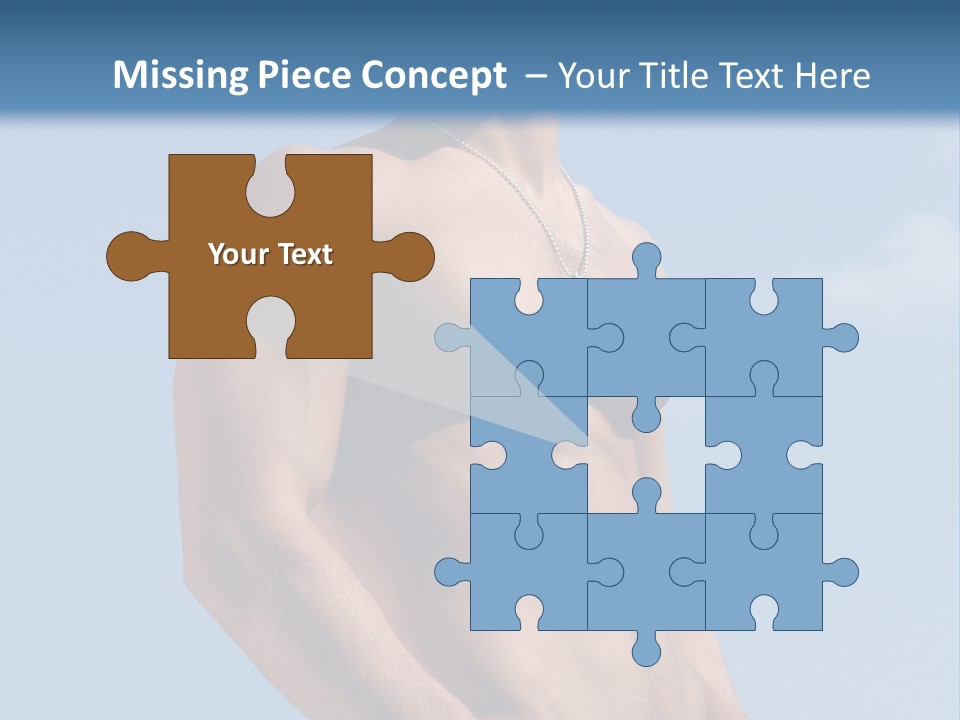 A Man With No Shirt Standing In Front Of A Blue Sky PowerPoint Template