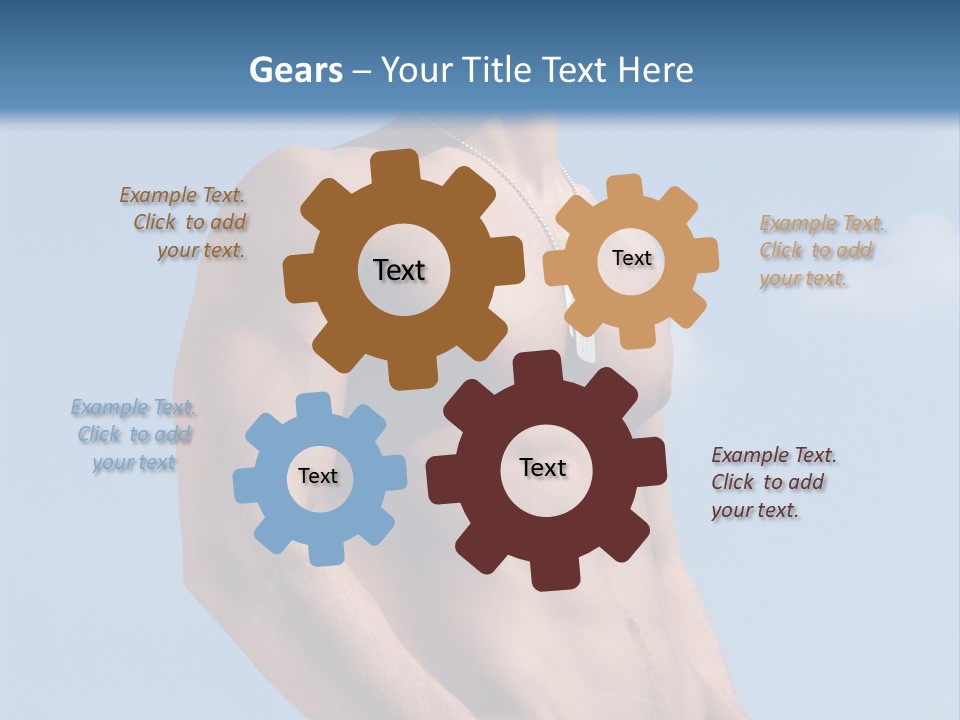 A Man With No Shirt Standing In Front Of A Blue Sky PowerPoint Template