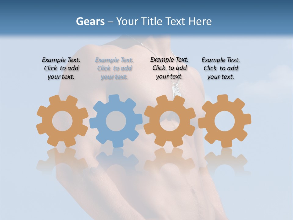 A Man With No Shirt Standing In Front Of A Blue Sky PowerPoint Template